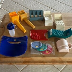 Tupperware Kitchen Tools Set - Blue, Yellow, Red, Green, Cream